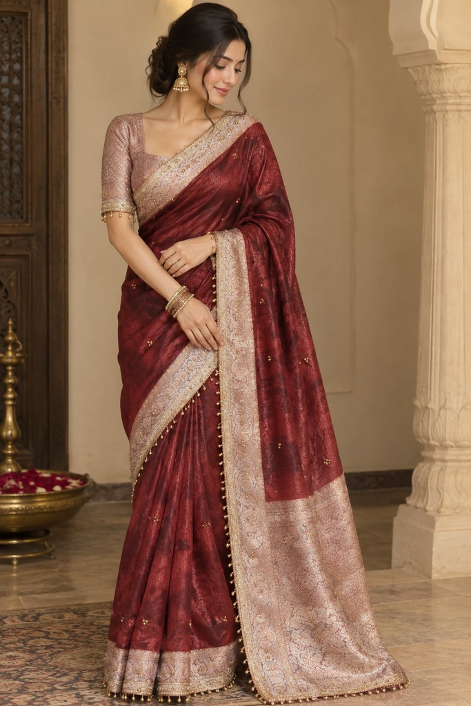 Ghungroo Border Designer Silk Saree